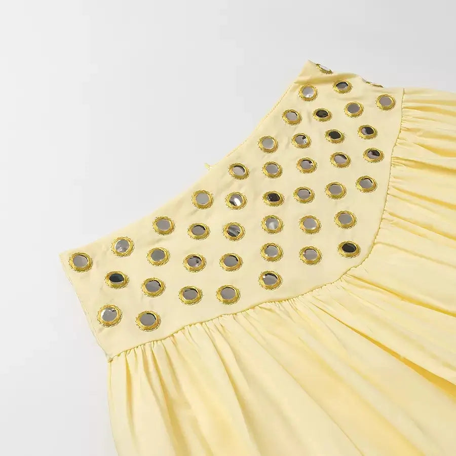 Summer Chic Eyelet Ruffle Tops & Skirts Set – 3-Color Collection