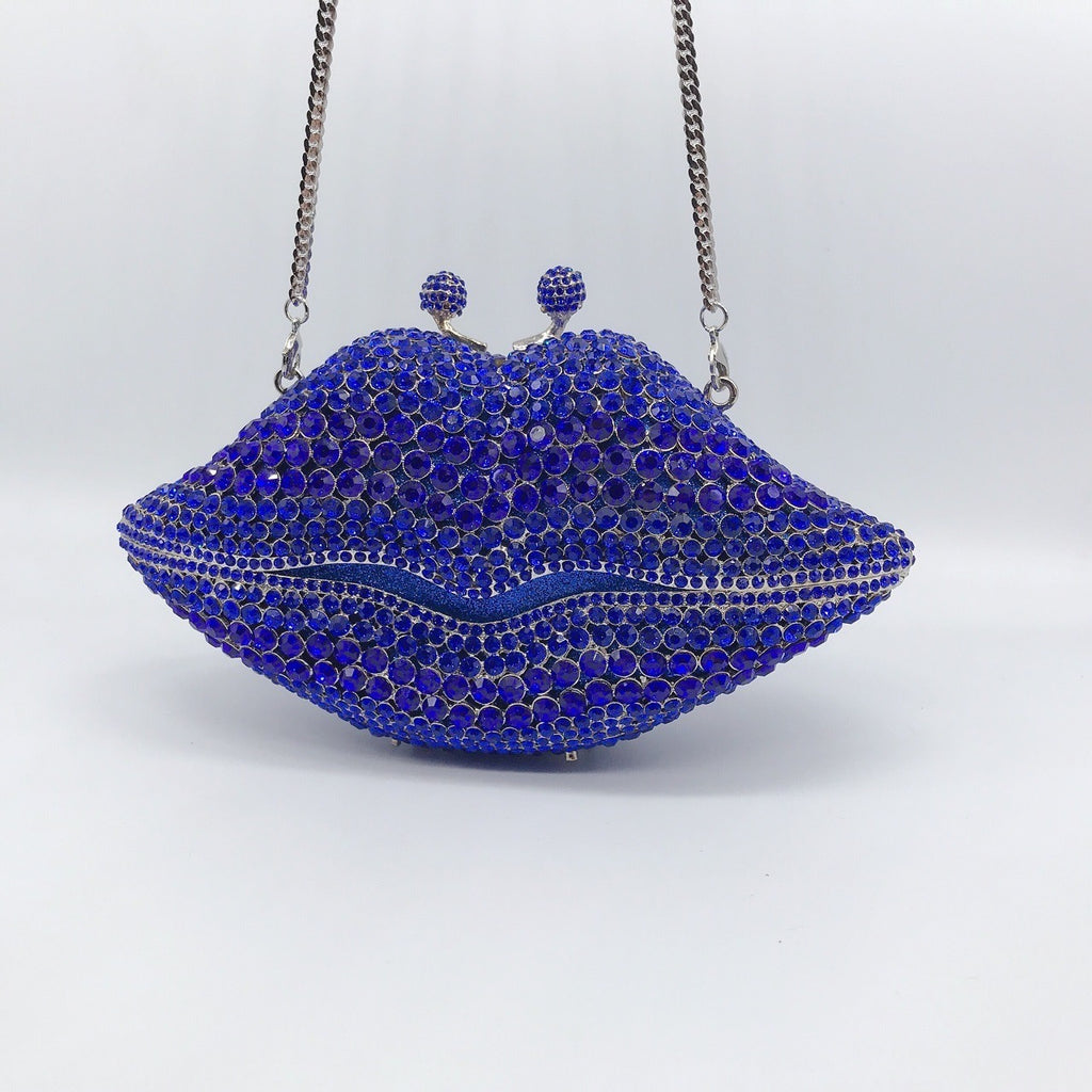 Crystal lip diamond bag