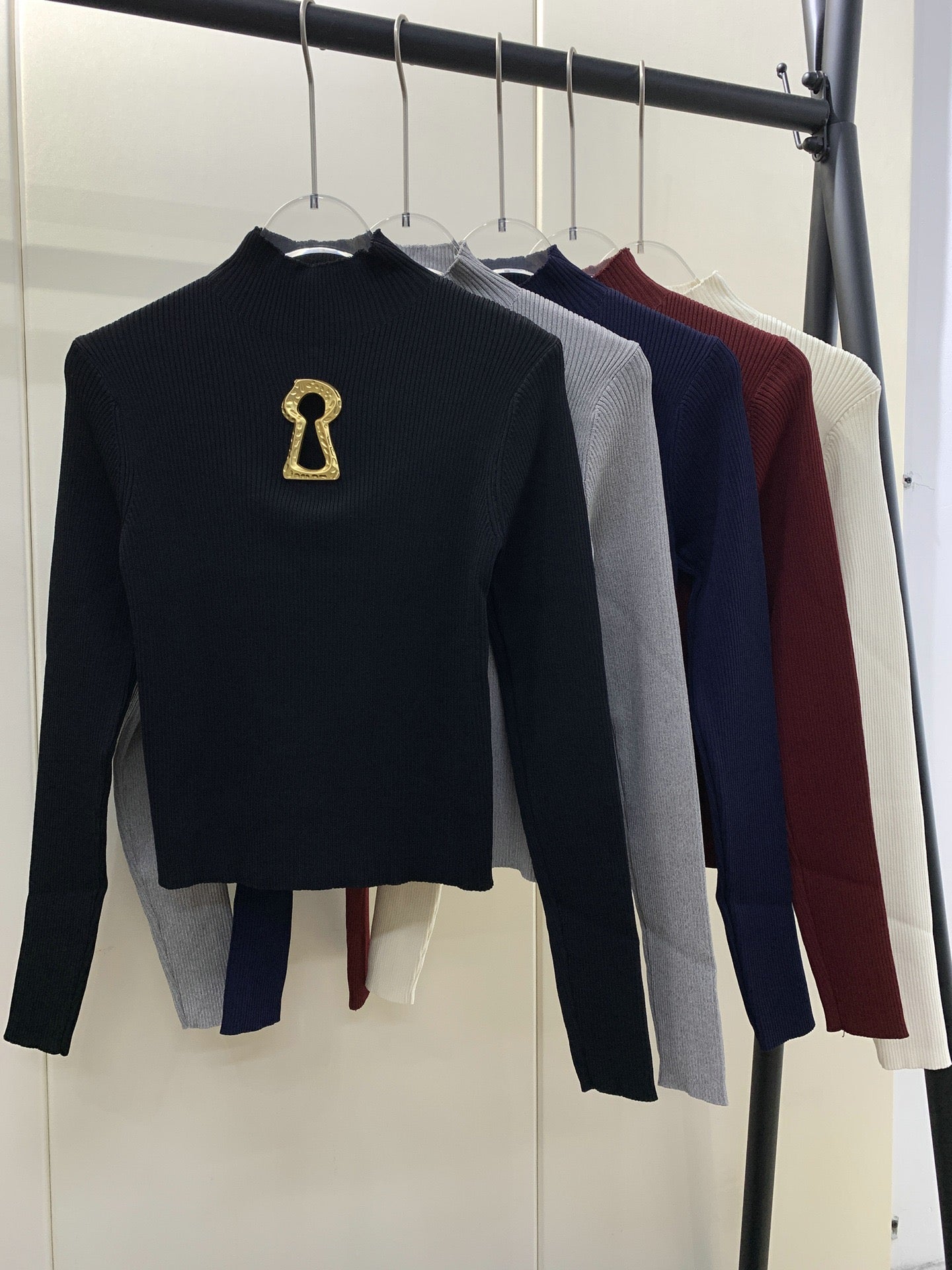 Sexy knitted turtleneck top