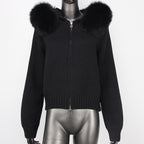 Faux fur cardigan