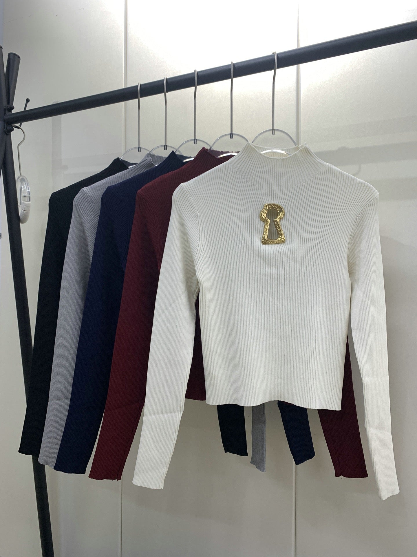 Sexy knitted turtleneck top