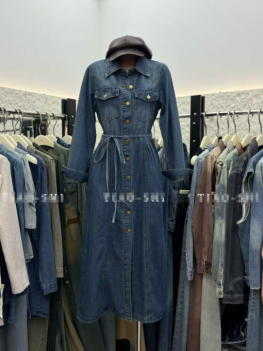Long denim dress