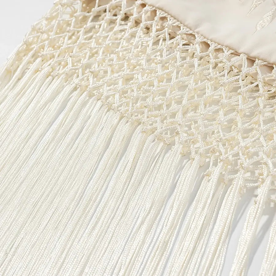 Cross fringes skirt