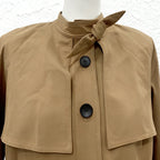 Camel cape trench coat