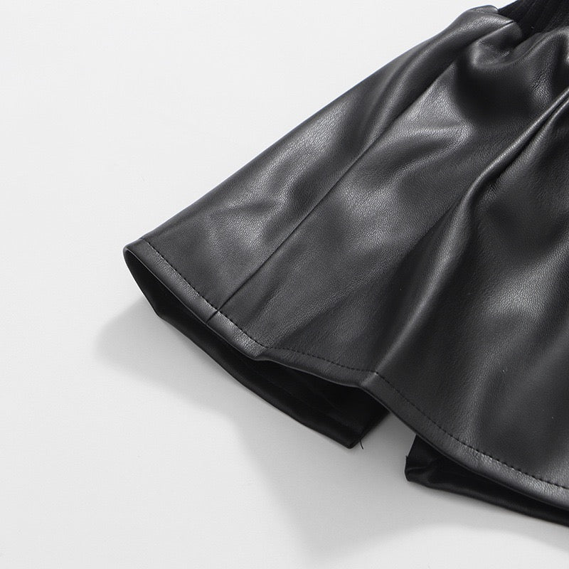 Leather waist jacket