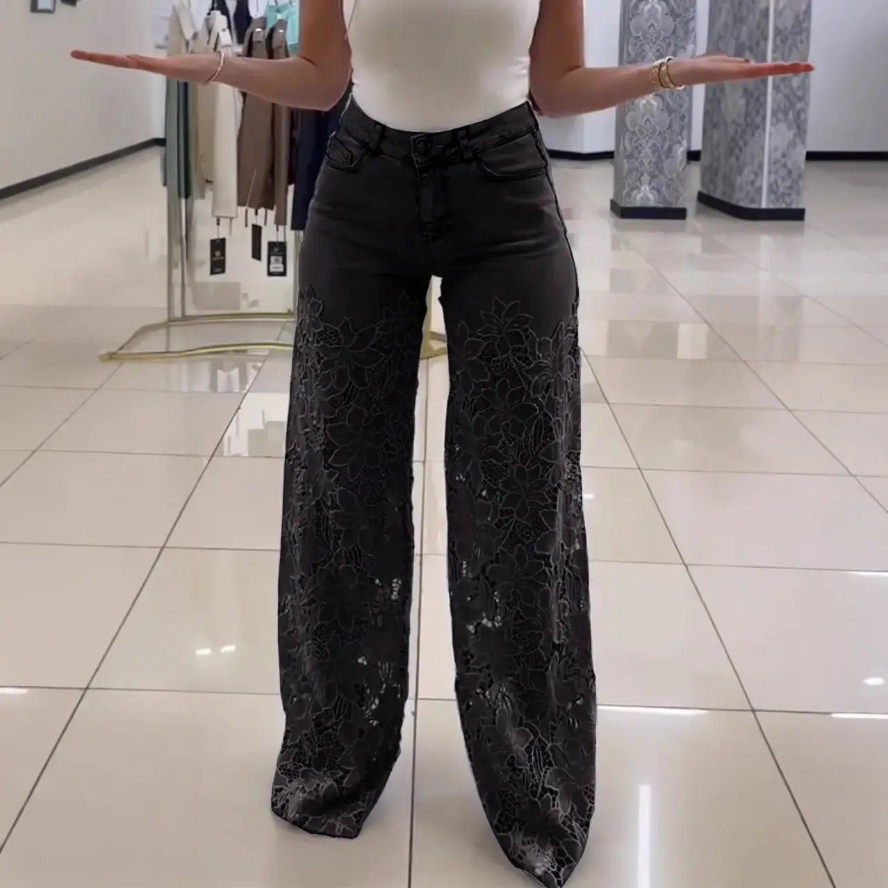 Lace jeans