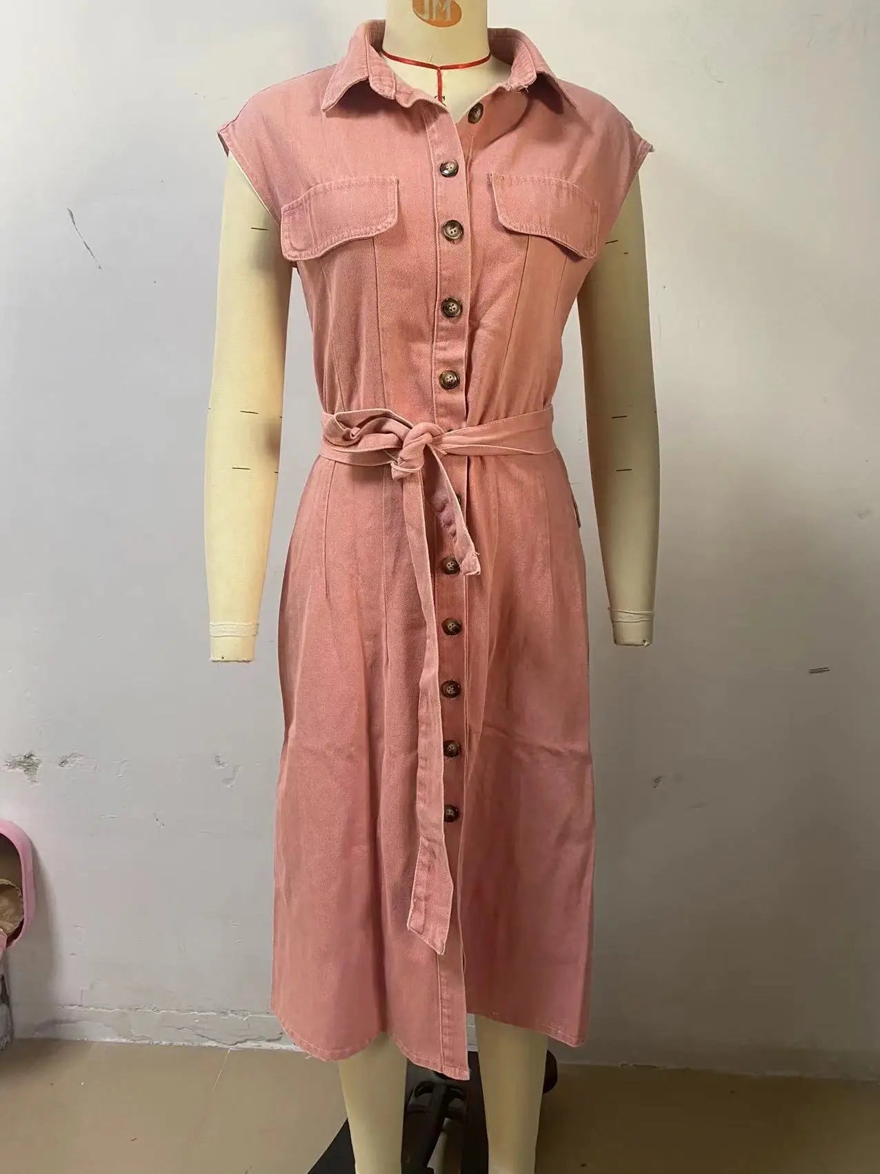 Sleeveless jeans dress
