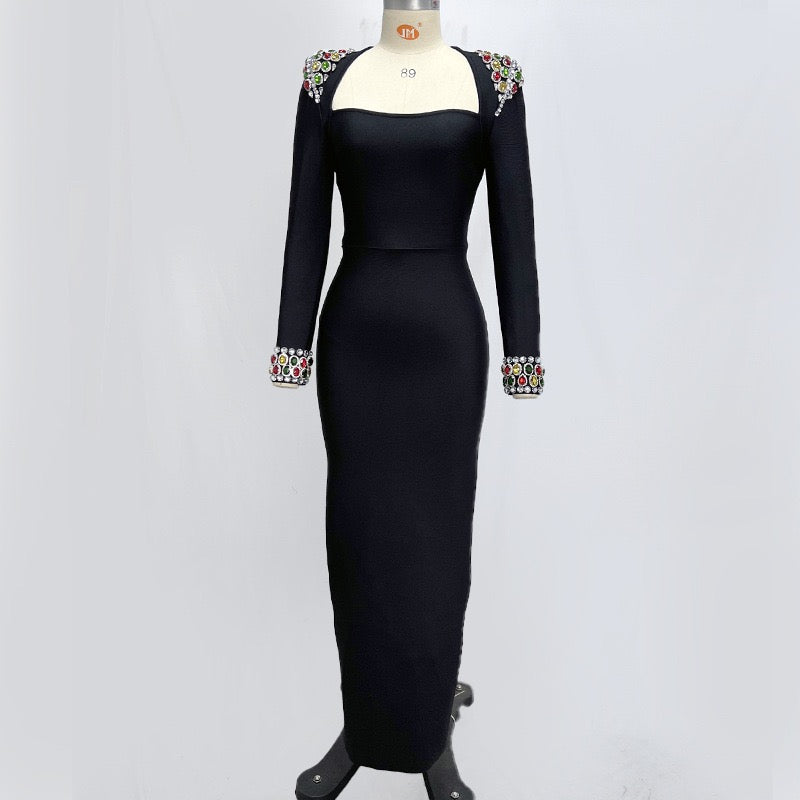 Bandage dress with diamonds