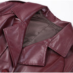 faux leather trench coat