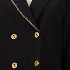 Crepe Knit Gold Button Jacket