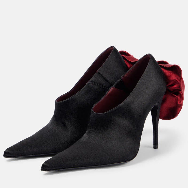 Red flower fashion boots