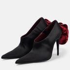 Red flower fashion boots