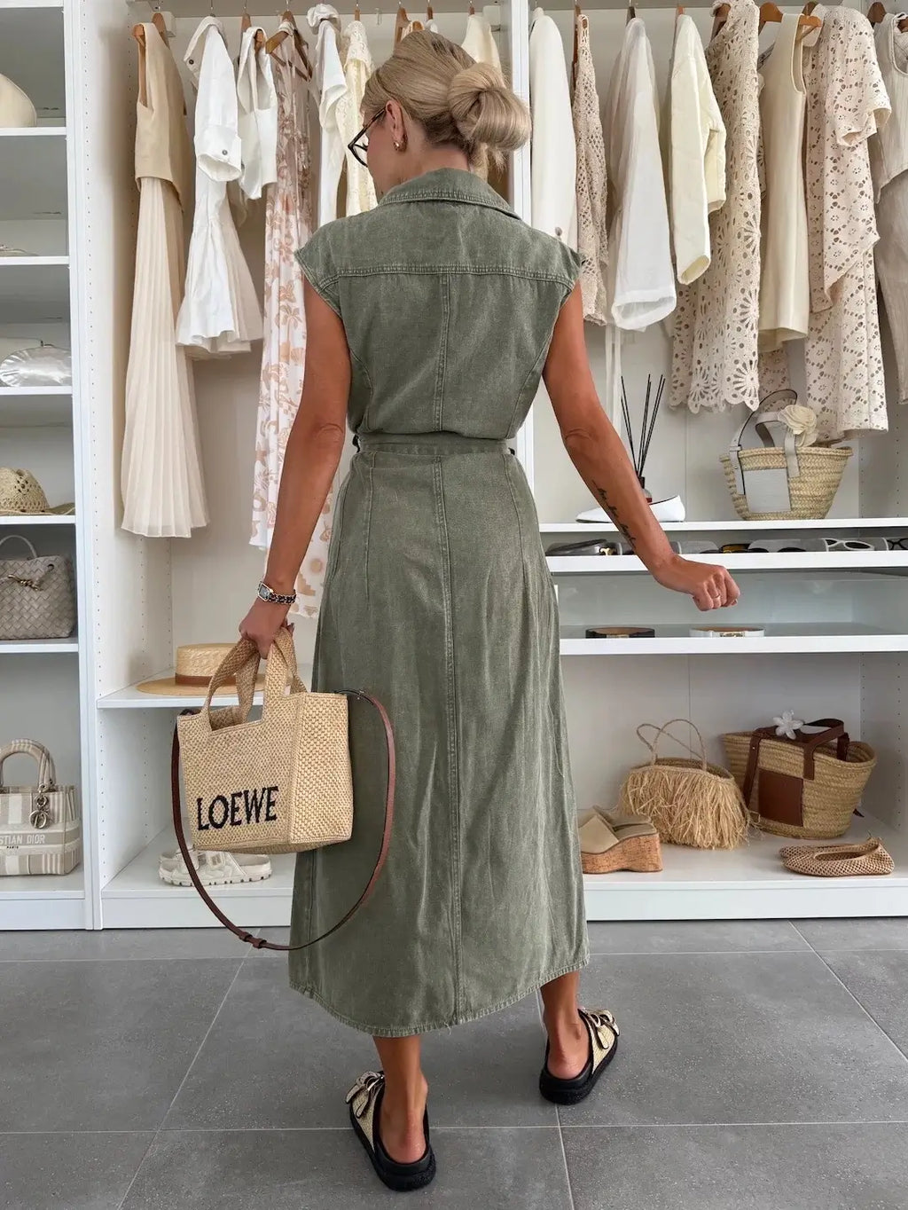 Sleeveless jeans dress
