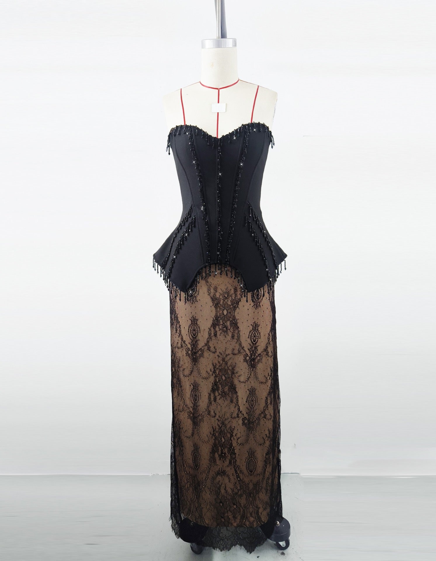 Elegancy crystals corset gown