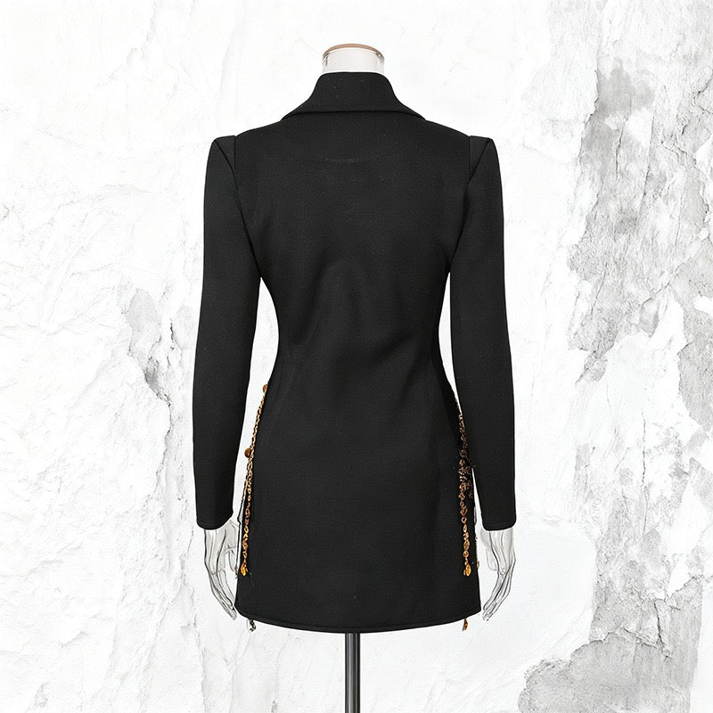 Tassels and rhinestone luxury blazer