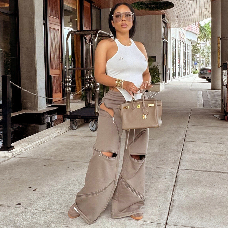 Zip sweatpants