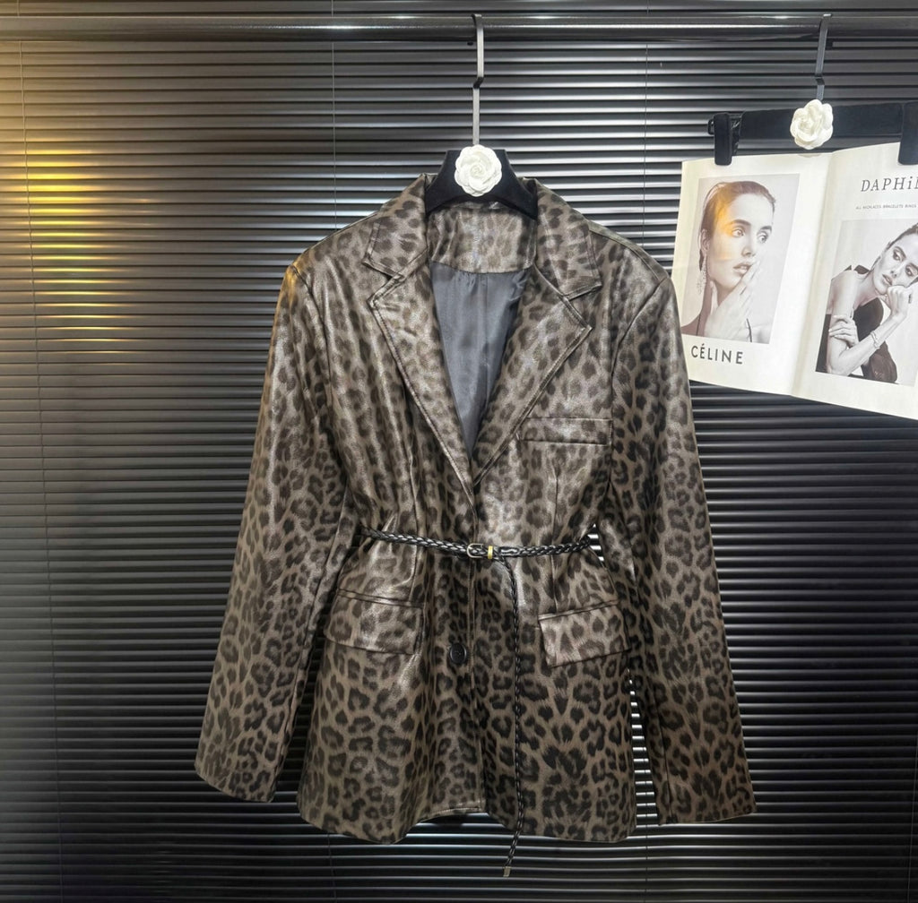 Leopard Leather Jacket
