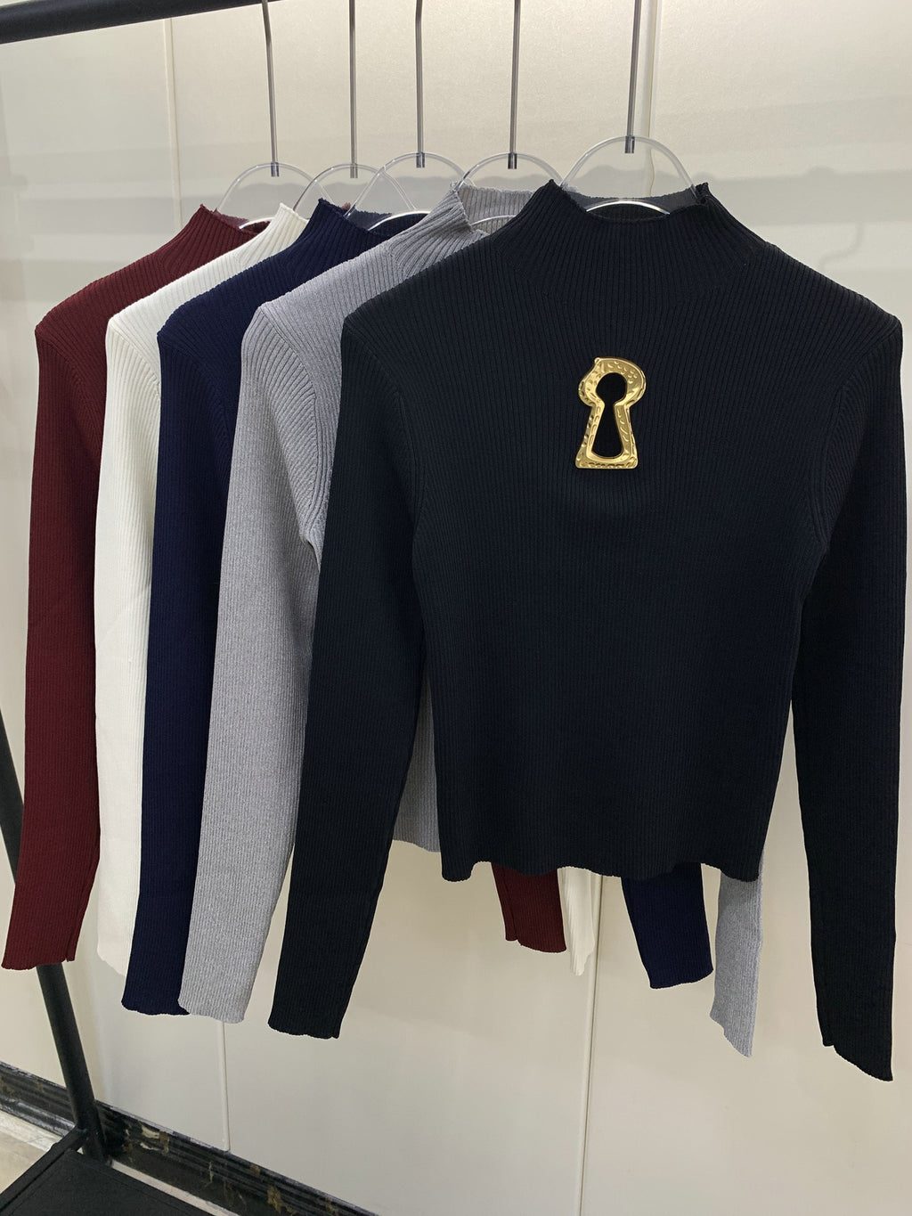 Sexy knitted turtleneck top