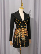 Tassels and rhinestone luxury blazer