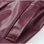 faux leather trench coat