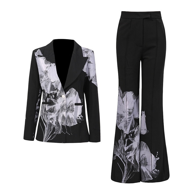 Elegant asymmetric suit