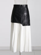 British mid leather skirt style