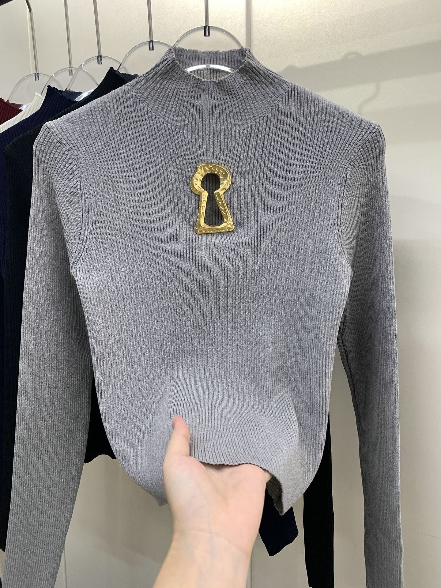 Sexy knitted turtleneck top