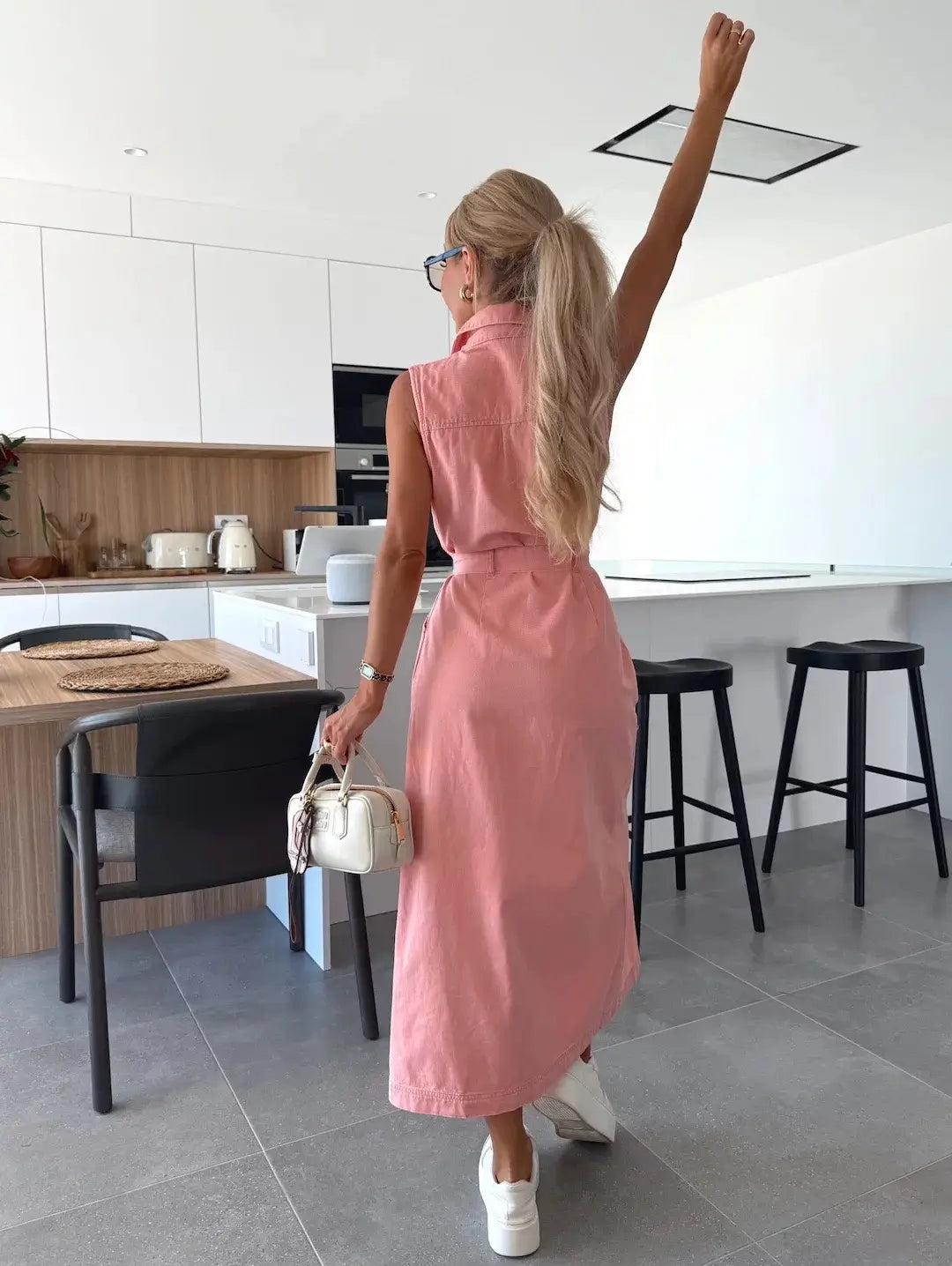 Sleeveless jeans dress