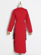 Long knitted cardigan coat