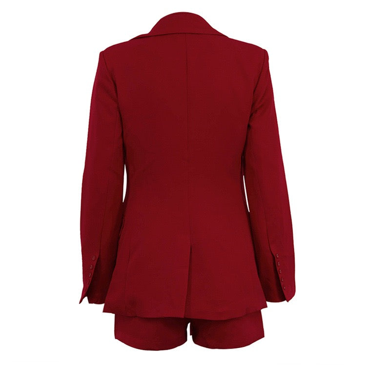Stella Red Short and Jacket Set with Tie