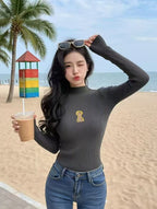 Sexy knitted turtleneck top