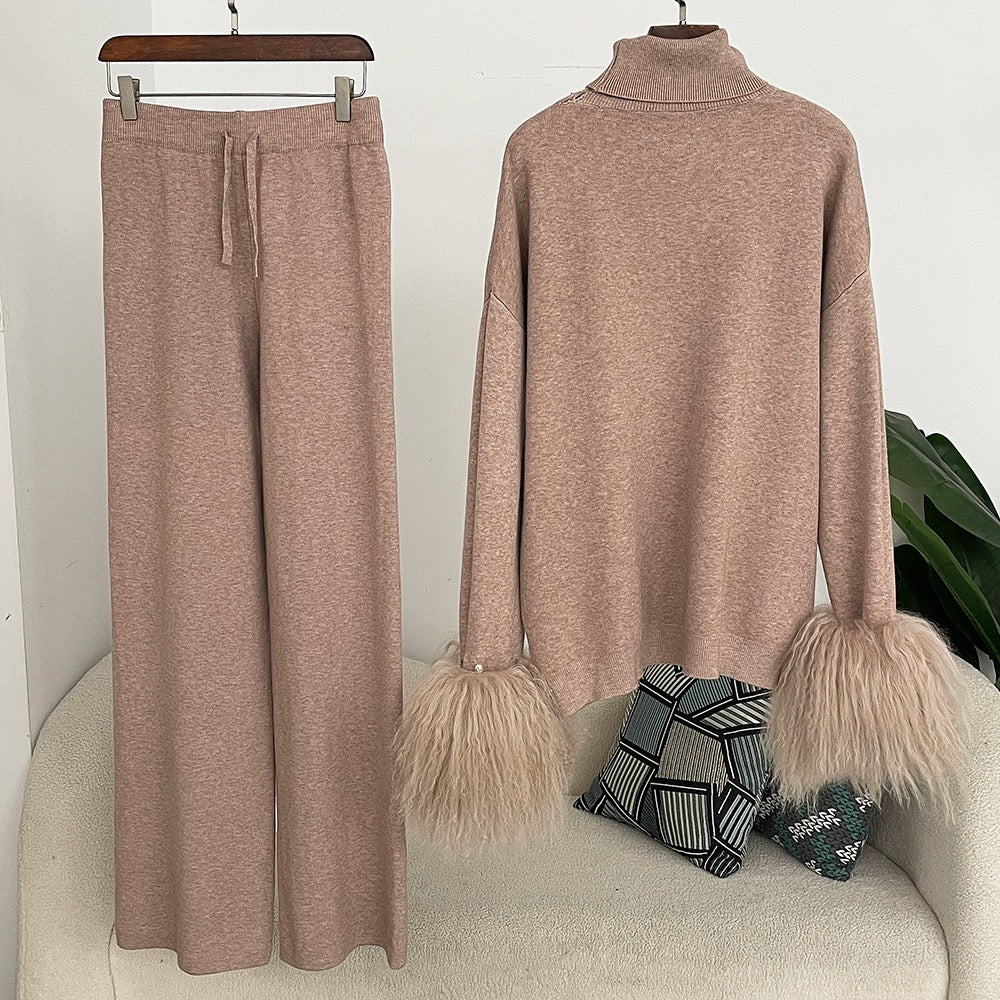 Fox fur cuffs slimming lazy joker