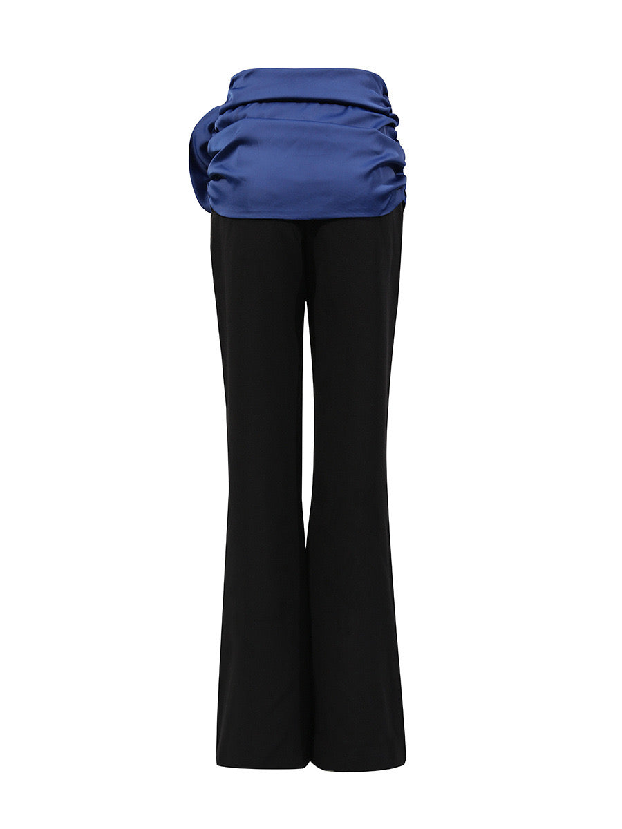 Carolina draped flower bootcut pants