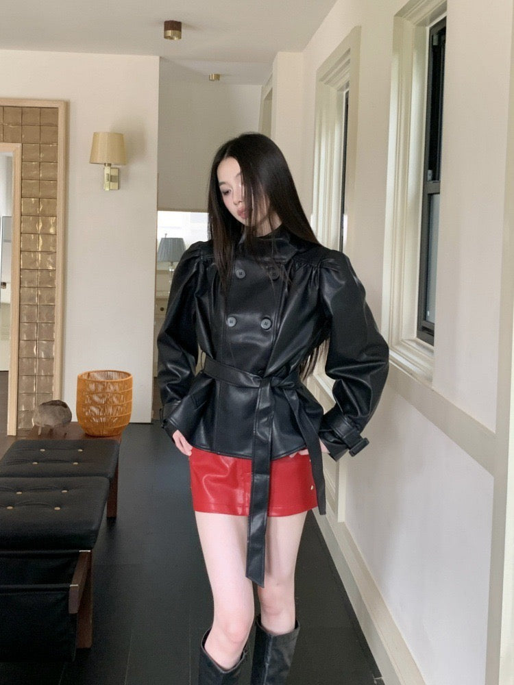 Umbrella leather jacket