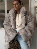 Gradient faux fur coat