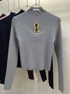 Sexy knitted turtleneck top