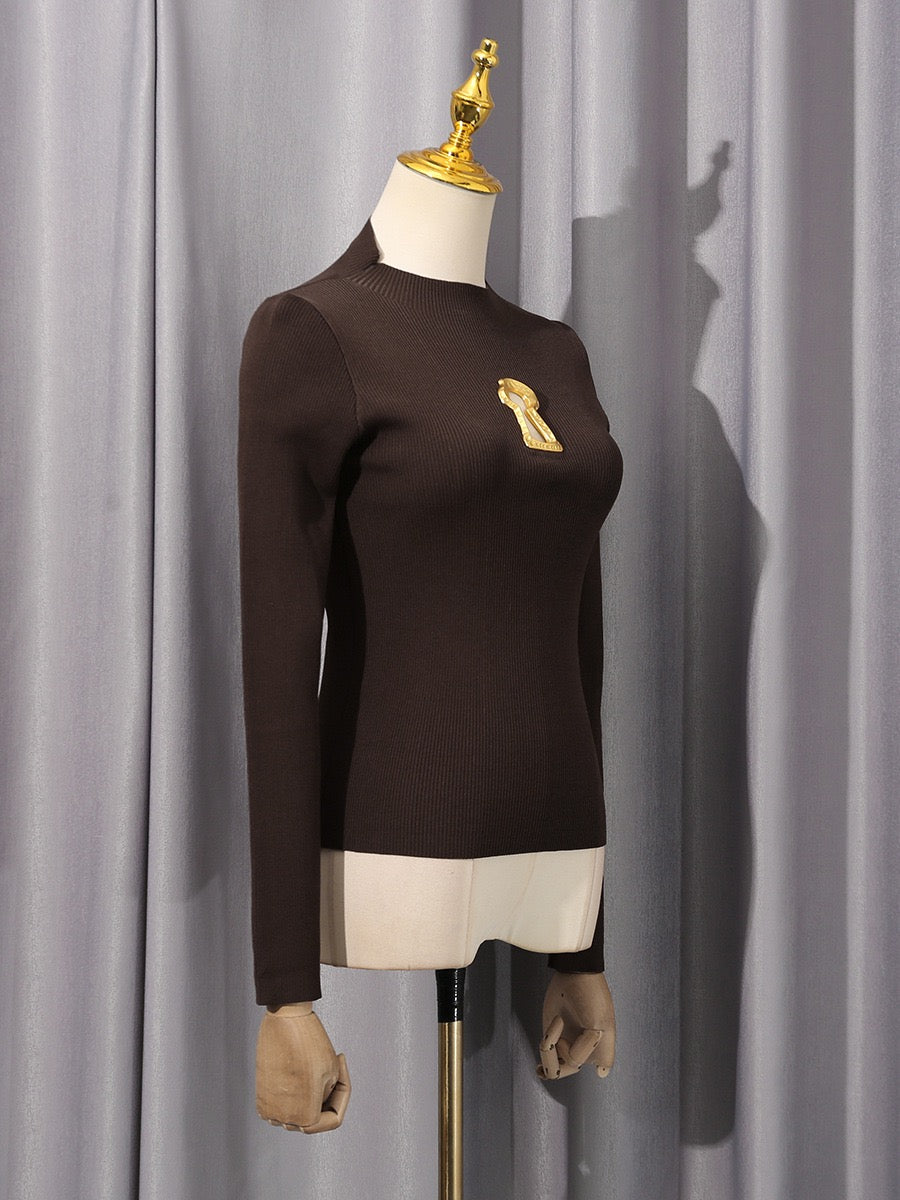 Sexy knitted turtleneck top