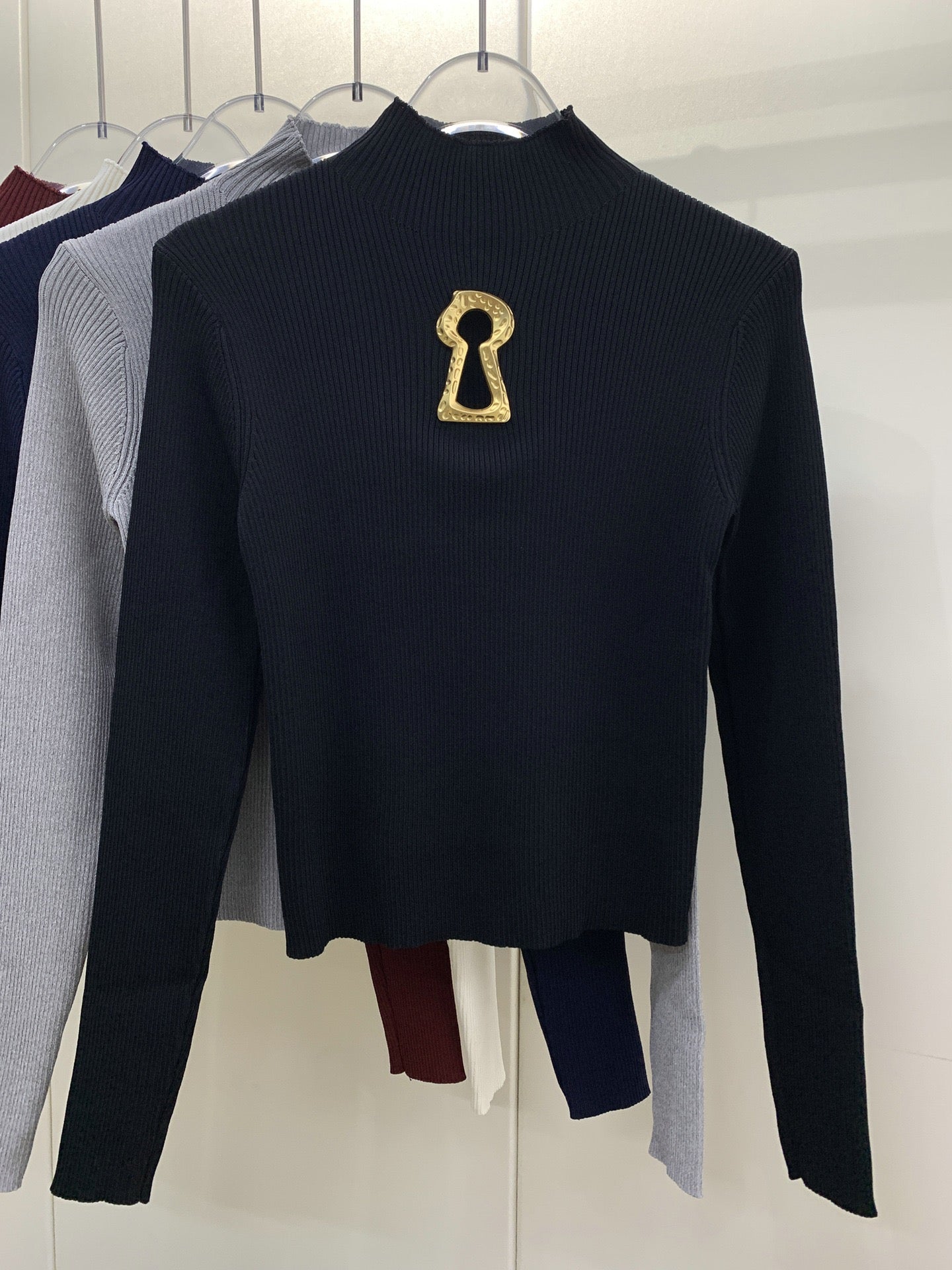 Sexy knitted turtleneck top