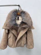 Jacket with fur collar