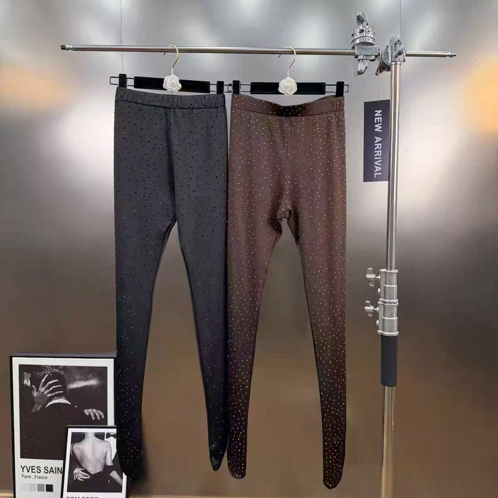 Elastic waist rhinestone socks