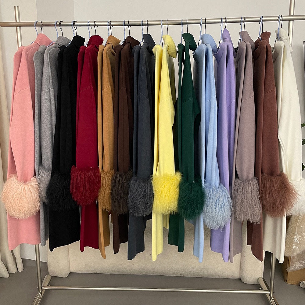 Fox fur cuffs slimming lazy joker