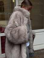 Gradient faux fur coat