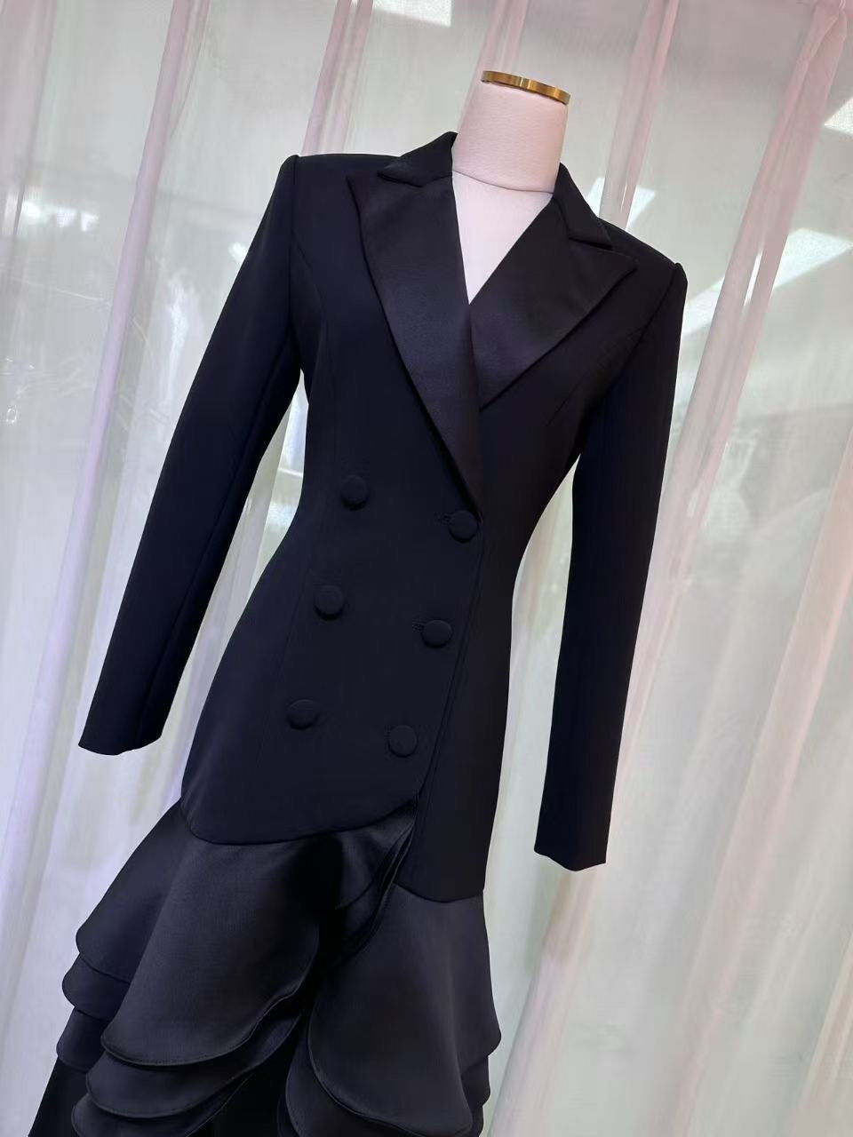 Collar elegant waist slim fit hip fish