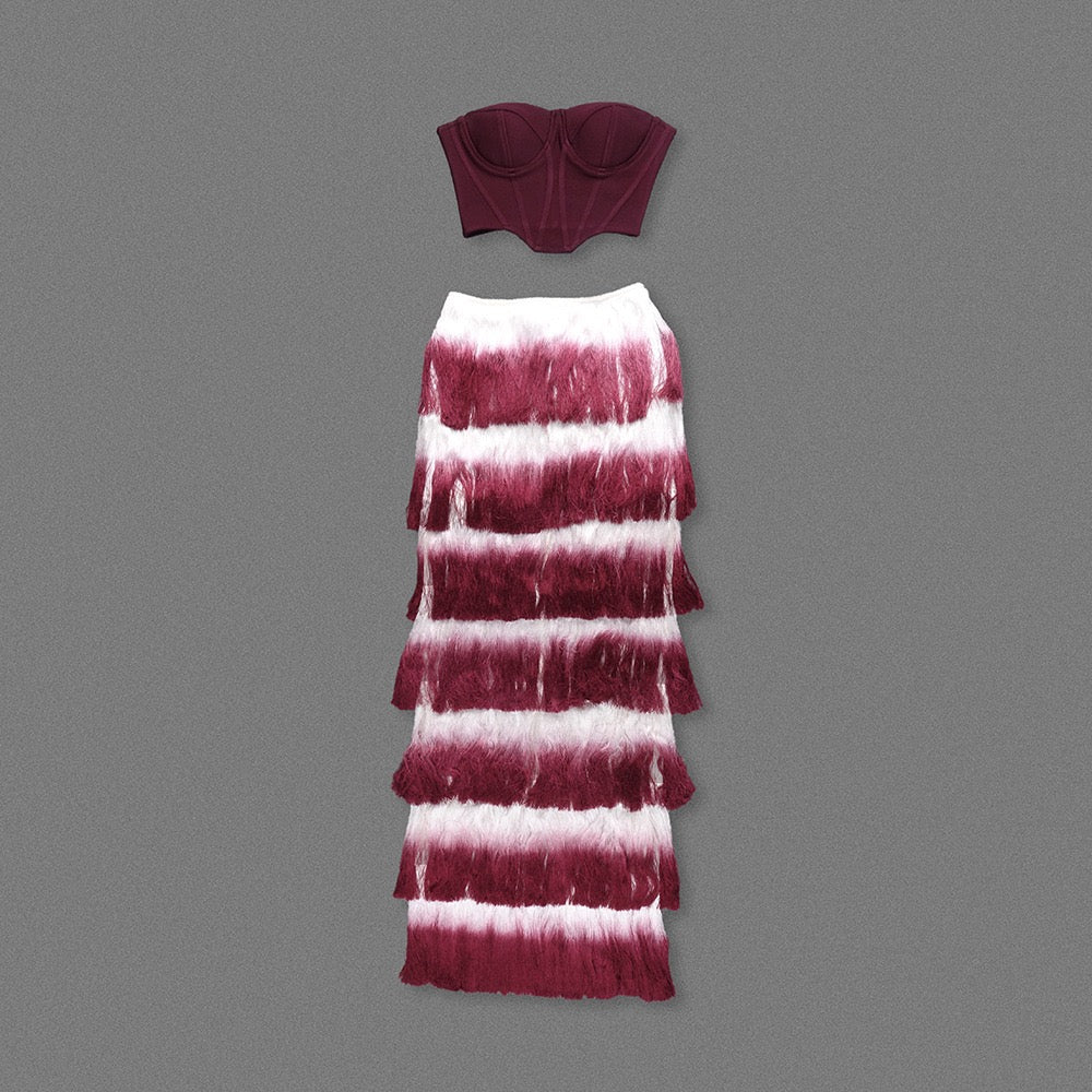 Burgundy dream ruffle dress