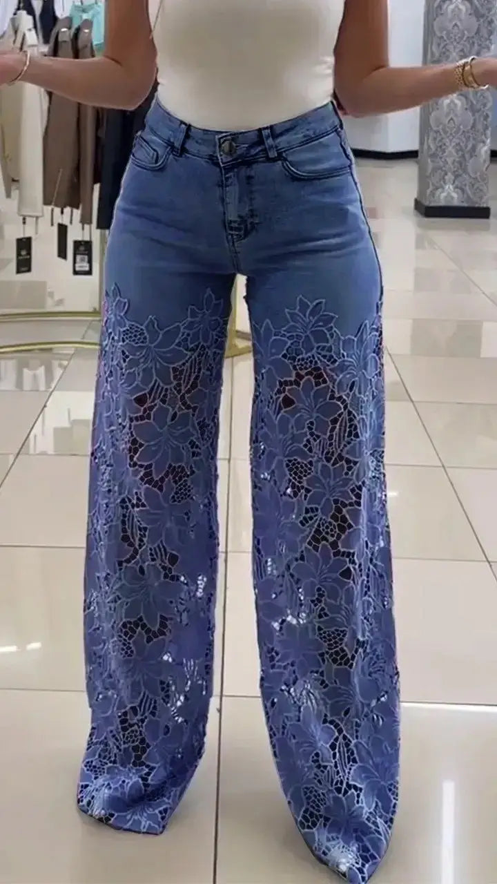 Lace jeans
