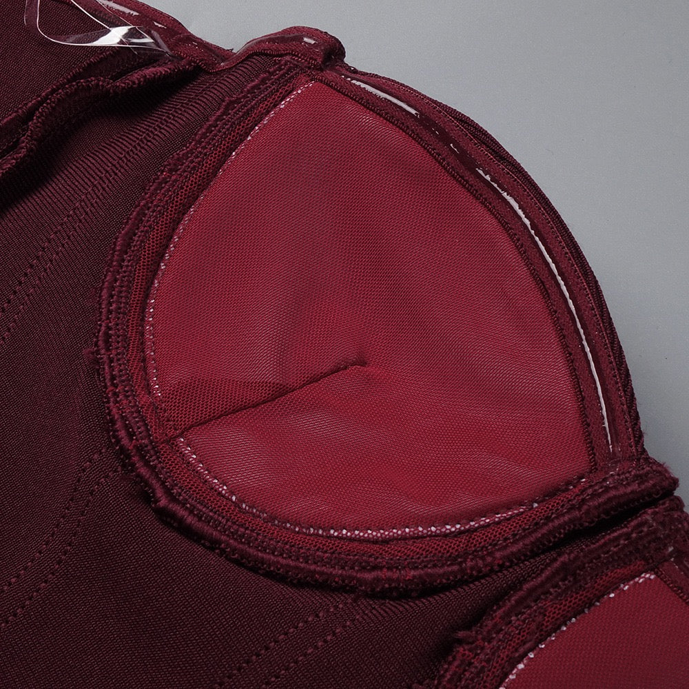 Burgundy dream ruffle dress