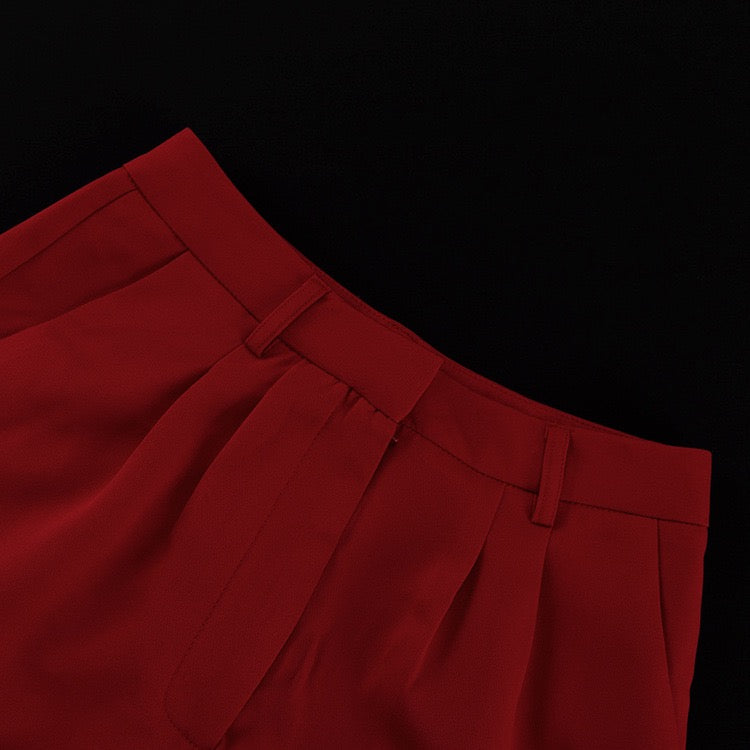 Stella Red Short and Jacket Set with Tie