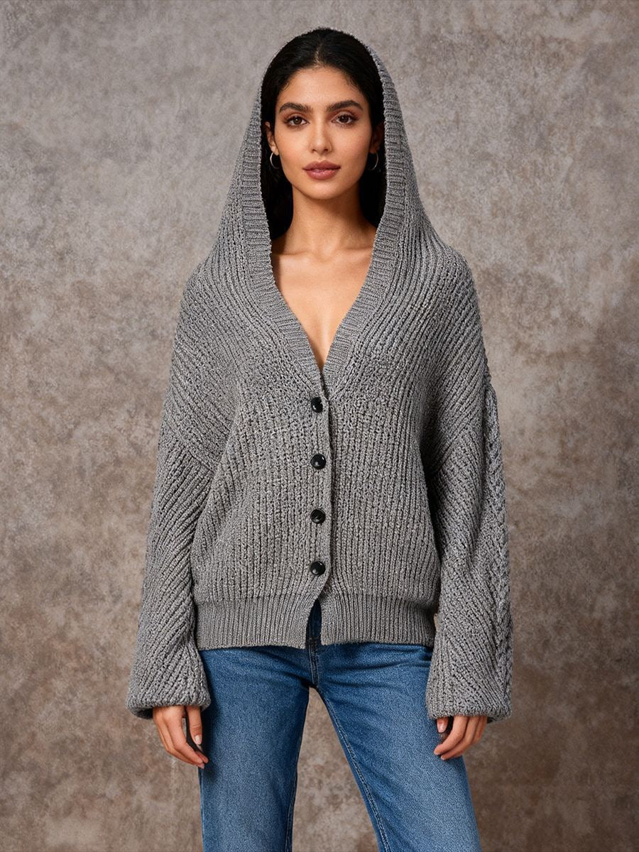 Knitted Cardigan hoodie style