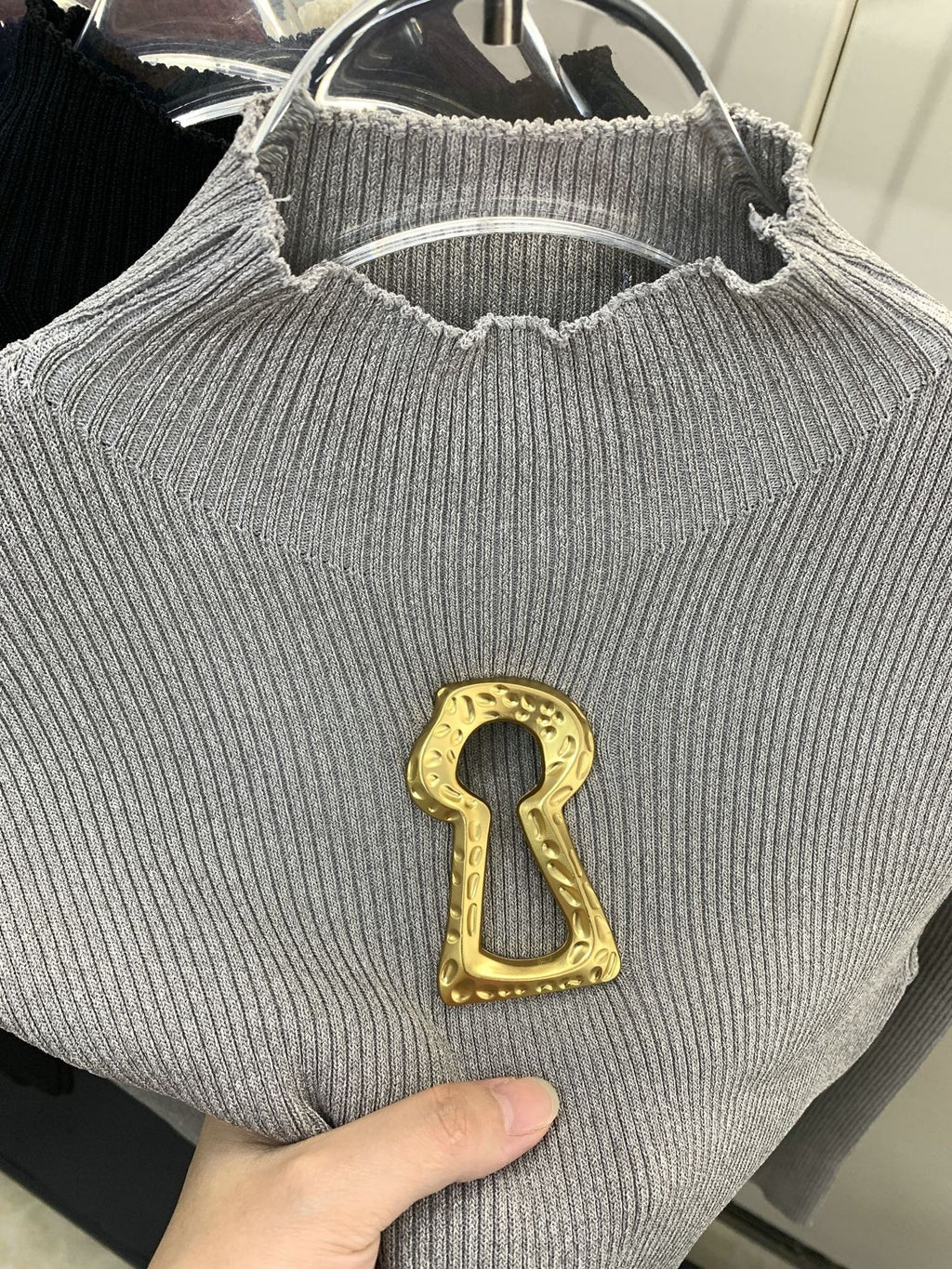 Sexy knitted turtleneck top