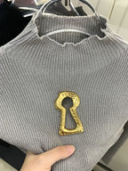 Sexy knitted turtleneck top